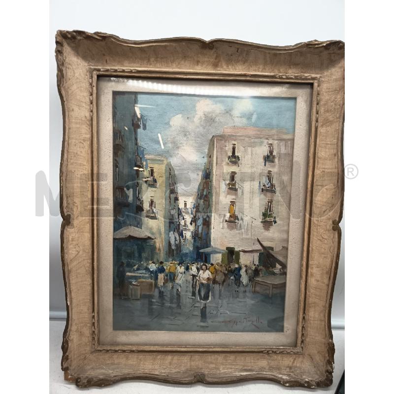 QUADRO TEMPERA SCORCIO MERCATO LACCATA  | Mercatino dell'Usato Roma porta maggiore 1