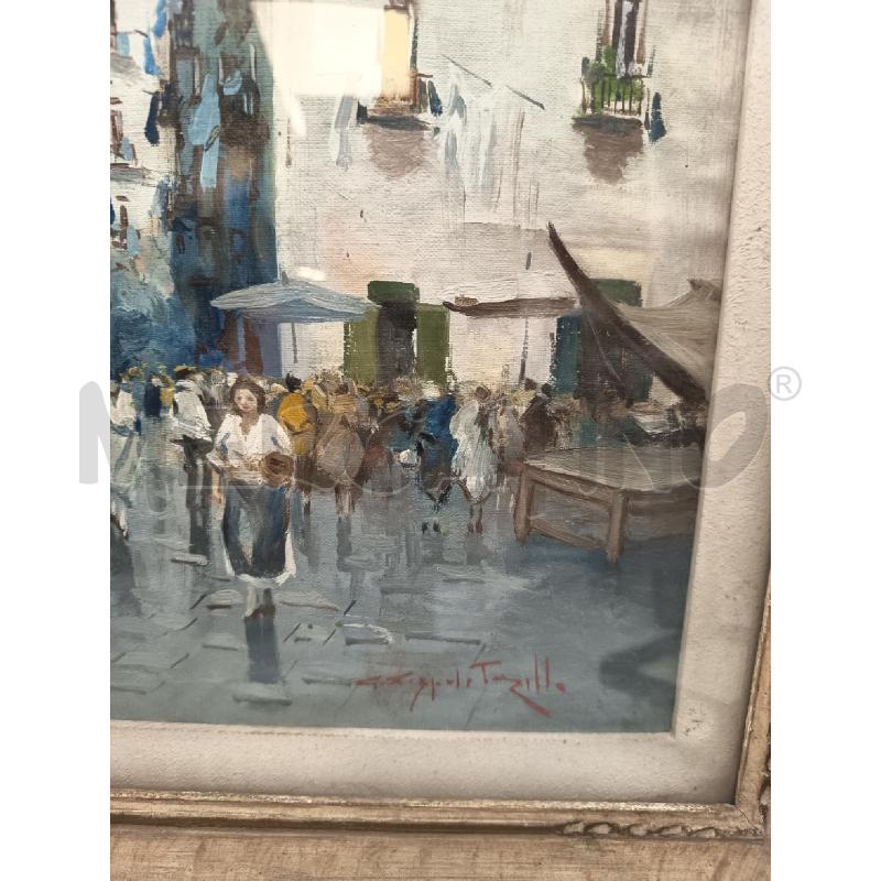 QUADRO TEMPERA SCORCIO MERCATO LACCATA  | Mercatino dell'Usato Roma porta maggiore 2