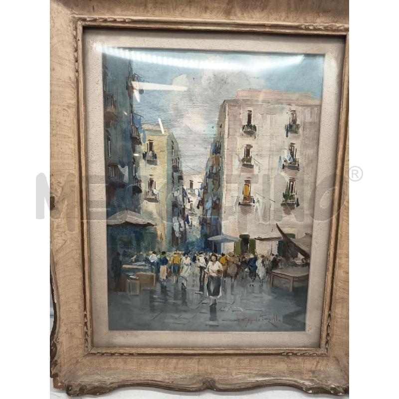 QUADRO TEMPERA SCORCIO MERCATO LACCATA  | Mercatino dell'Usato Roma porta maggiore 3