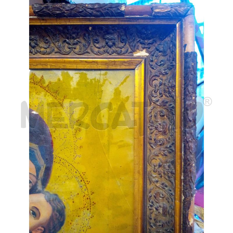 QUADRO TEMPERE SU CARTA MADONNA CON BAMBINO | Mercatino dell'Usato Roma porta maggiore 4