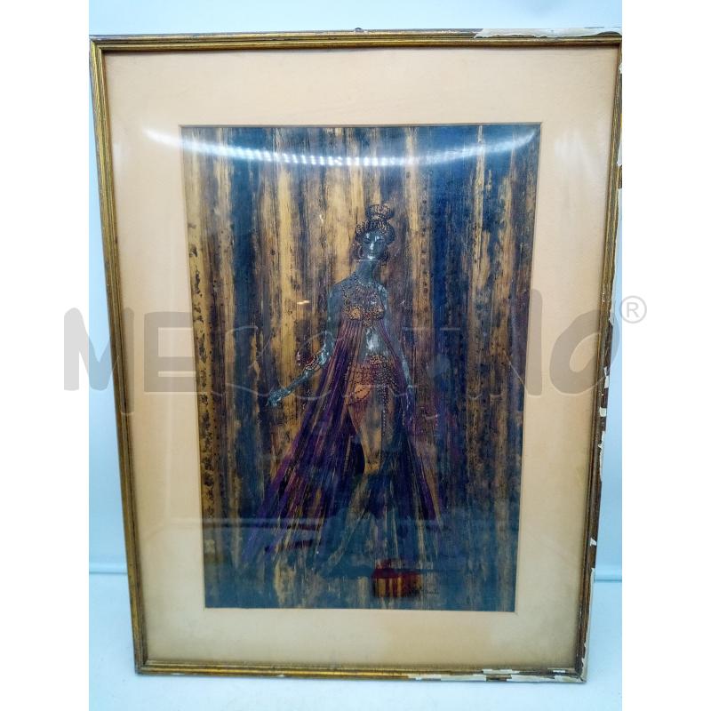 QUADRO TEMPERE SU CARTA ODALISCA | Mercatino dell'Usato Roma porta maggiore 1
