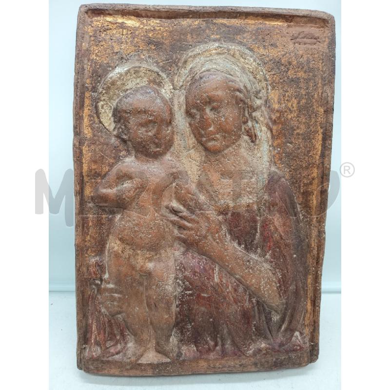 QUADRO TERRACOTTA ALTORILIEVO MADONNA CON IL BAMBINO  | Mercatino dell'Usato Roma porta maggiore 2