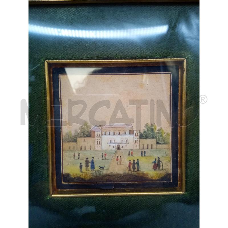 QUADRO TRIS VEDUTE ACQUERELLO EPOCA | Mercatino dell'Usato Roma porta maggiore 3