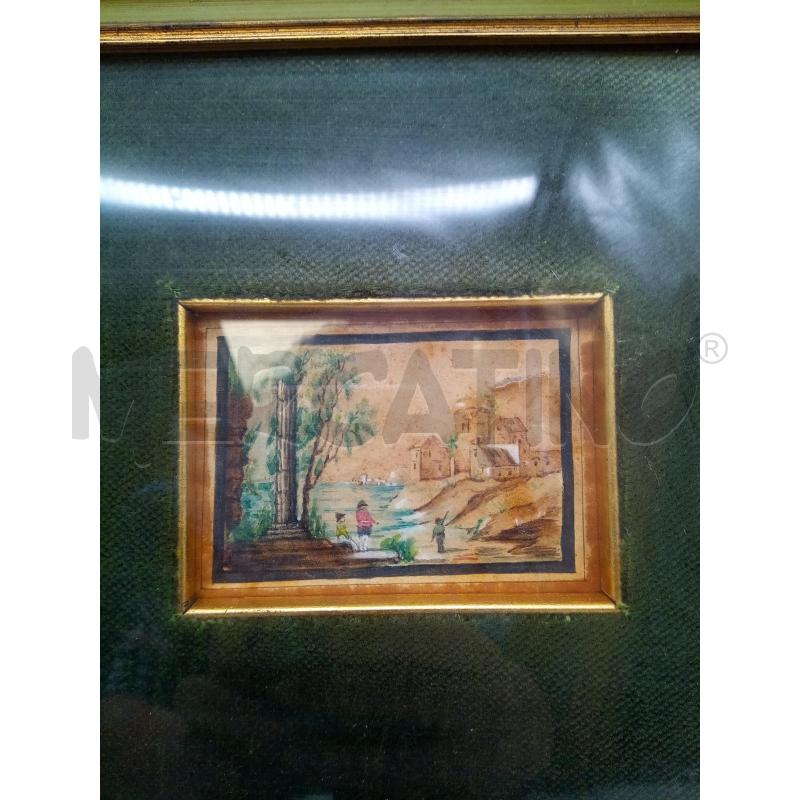 QUADRO TRIS VEDUTE ACQUERELLO EPOCA | Mercatino dell'Usato Roma porta maggiore 4