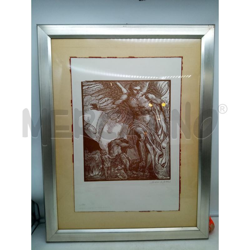 QUADRO XILOGRAFIA L'ANGELO  | Mercatino dell'Usato Roma porta maggiore 1