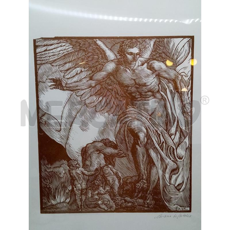 QUADRO XILOGRAFIA L'ANGELO  | Mercatino dell'Usato Roma porta maggiore 2
