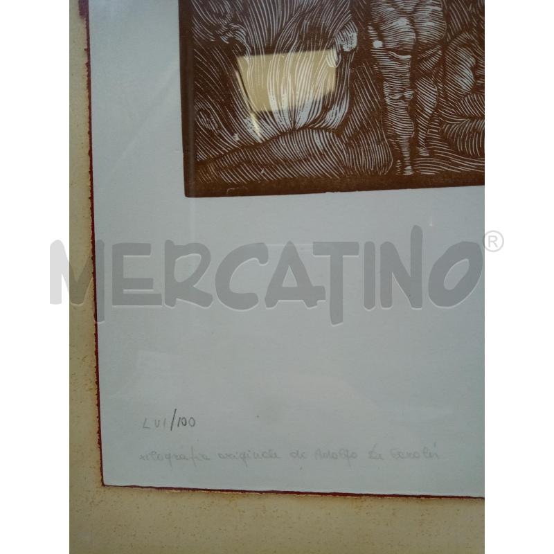 QUADRO XILOGRAFIA L'ANGELO  | Mercatino dell'Usato Roma porta maggiore 5