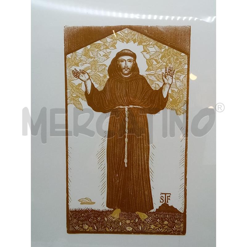 QUADRO XILOGRAFIA SAN FRANCESCO E GLI UCCELLI  | Mercatino dell'Usato Roma porta maggiore 2