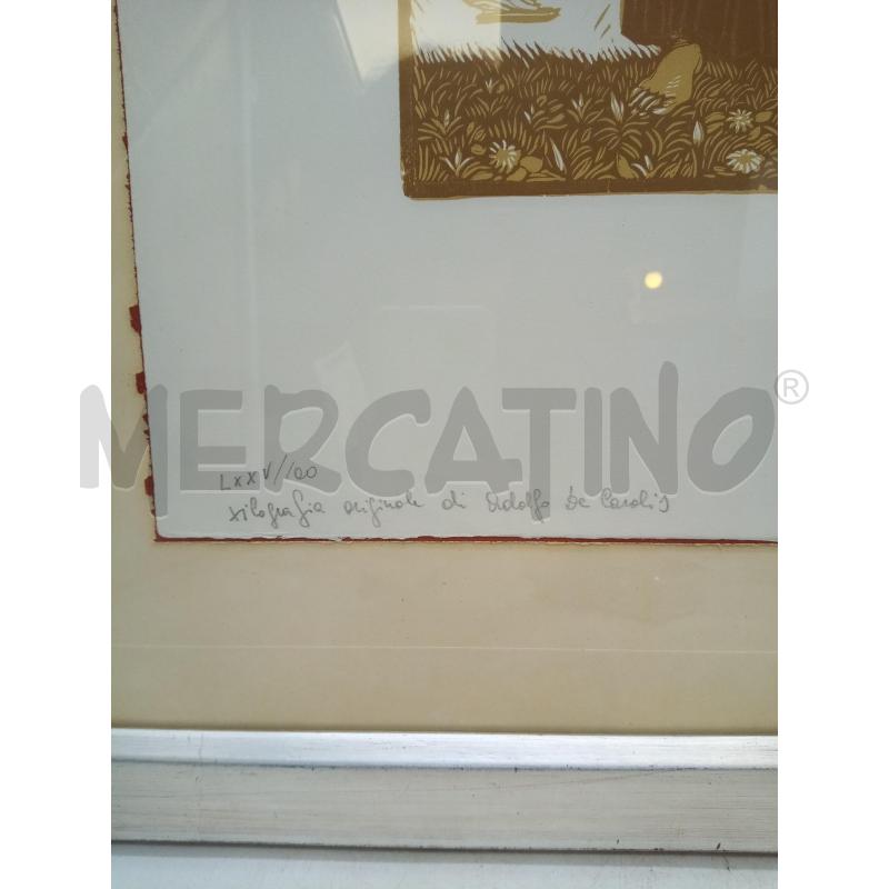 QUADRO XILOGRAFIA SAN FRANCESCO E GLI UCCELLI  | Mercatino dell'Usato Roma porta maggiore 3