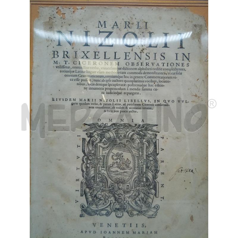QUADRO XILO MARLI NIZOLII CICERONE OBSERVATIONES | Mercatino dell'Usato Roma porta maggiore 3