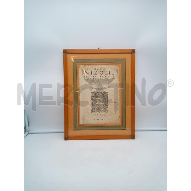 QUADRO XILO MARLI NIZOLII CICERONE OBSERVATIONES | Mercatino dell'Usato Roma porta maggiore 4
