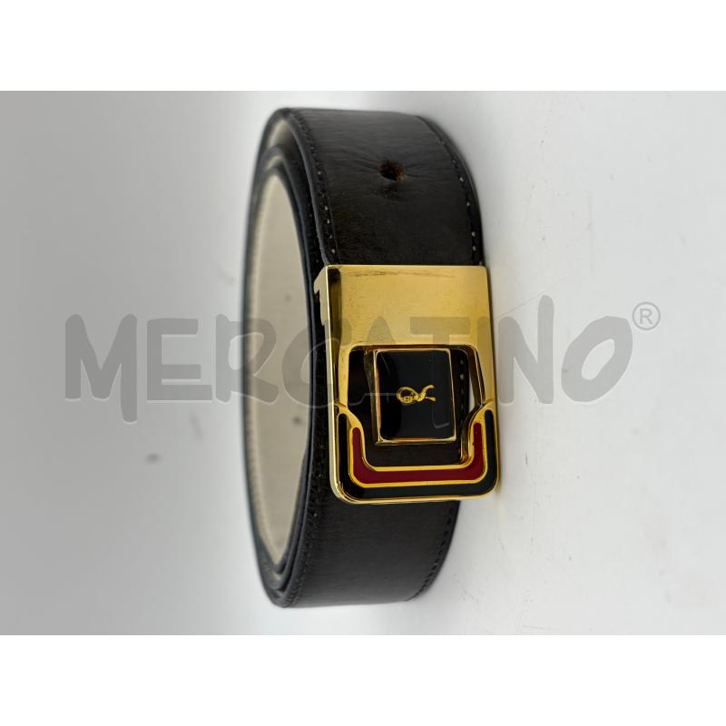 ROBERTA DI CAMERINO CINTURA PELLE GRIGIO SCURO FIBBIA GOLD  | Mercatino dell'Usato Roma porta maggiore 1