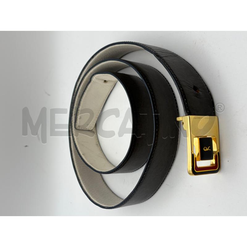 ROBERTA DI CAMERINO CINTURA PELLE GRIGIO SCURO FIBBIA GOLD  | Mercatino dell'Usato Roma porta maggiore 2
