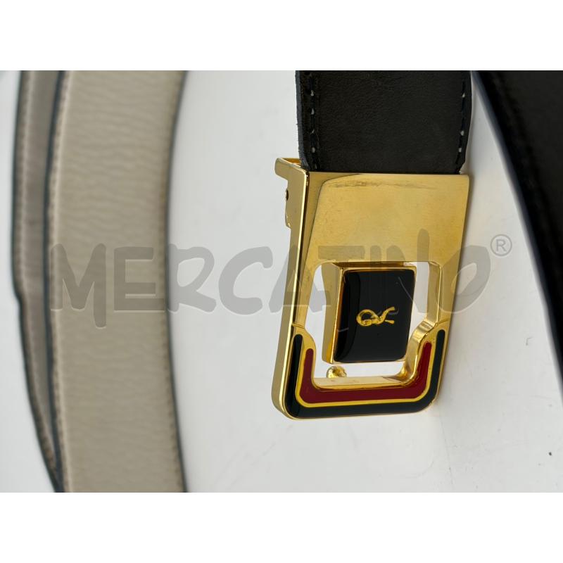 ROBERTA DI CAMERINO CINTURA PELLE GRIGIO SCURO FIBBIA GOLD  | Mercatino dell'Usato Roma porta maggiore 3