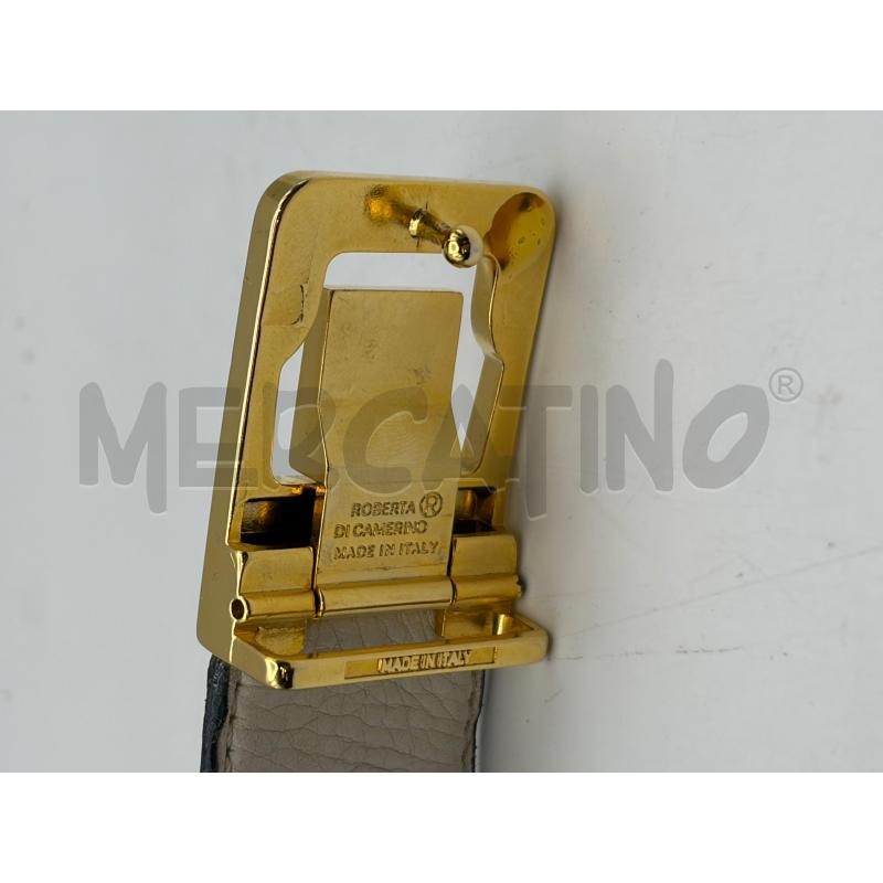ROBERTA DI CAMERINO CINTURA PELLE GRIGIO SCURO FIBBIA GOLD  | Mercatino dell'Usato Roma porta maggiore 4