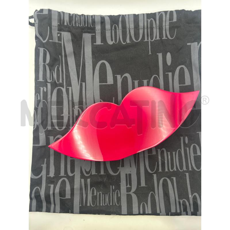 RODOLPHE MENUDIER POCHETTE VIOLA METALLIZZATO LABBRA | Mercatino dell'Usato Roma porta maggiore 1