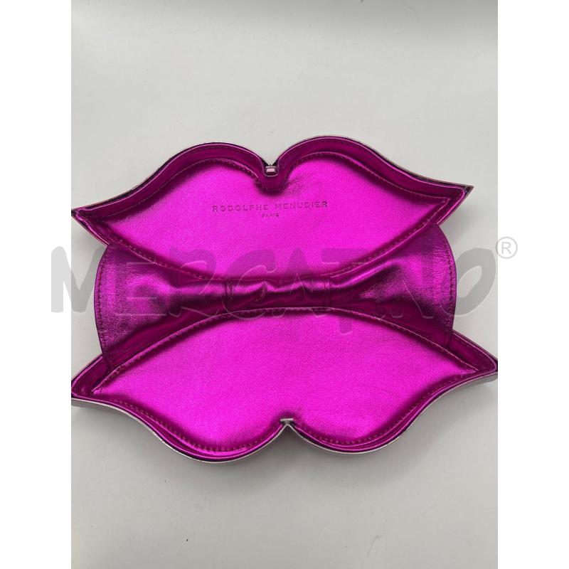 RODOLPHE MENUDIER POCHETTE VIOLA METALLIZZATO LABBRA | Mercatino dell'Usato Roma porta maggiore 3