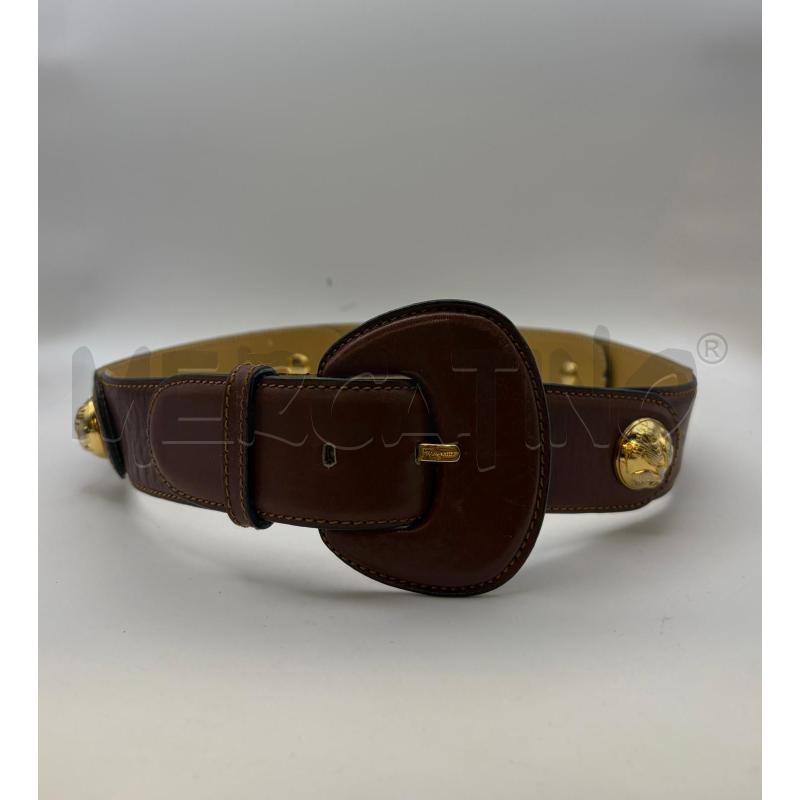 SALVATORE FERRAGAMO CINTURA DONNA MARRONE DETT SFERE GOLD  | Mercatino dell'Usato Roma porta maggiore 2