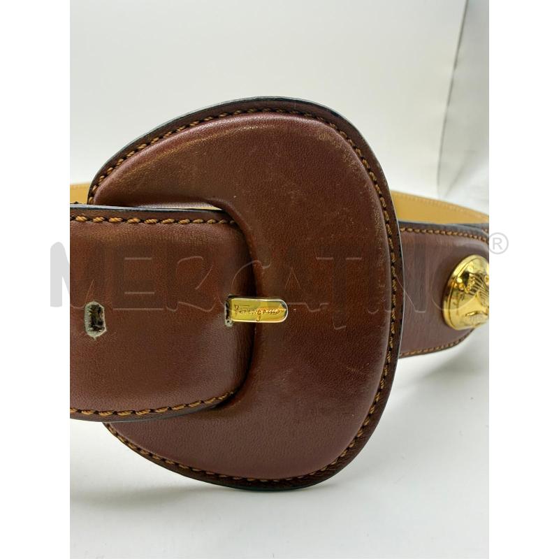 SALVATORE FERRAGAMO CINTURA DONNA MARRONE DETT SFERE GOLD  | Mercatino dell'Usato Roma porta maggiore 3
