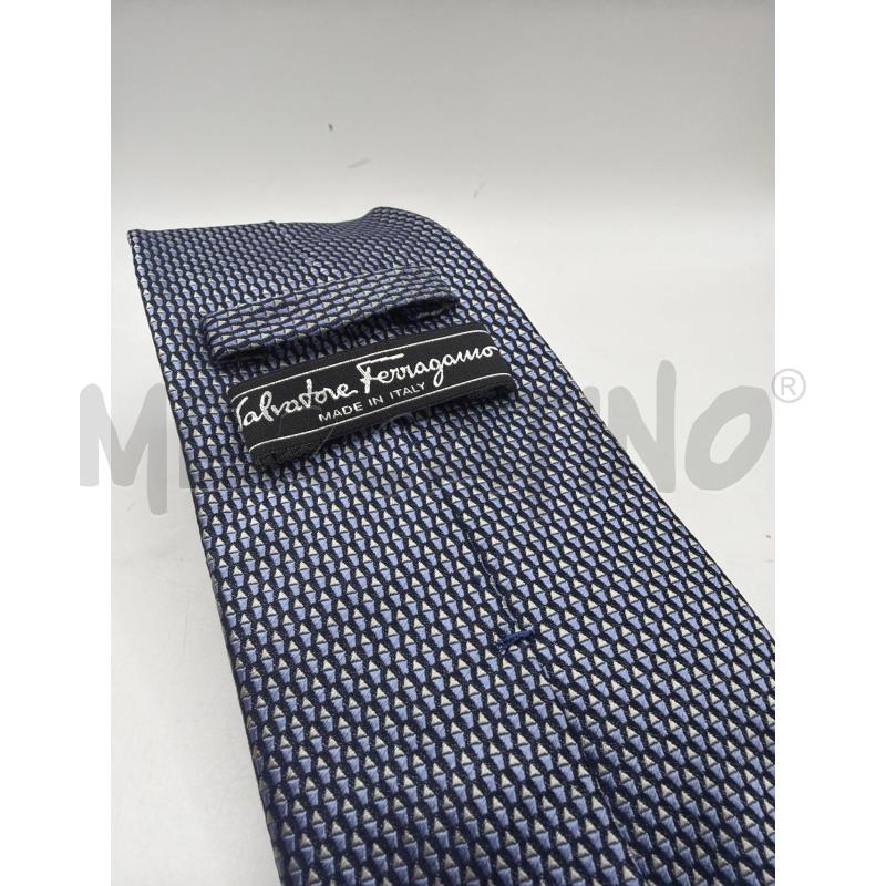 SALVATORE FERRAGAMO CRAVATTA AZZURRA TRIANGOLINI  | Mercatino dell'Usato Roma porta maggiore 3