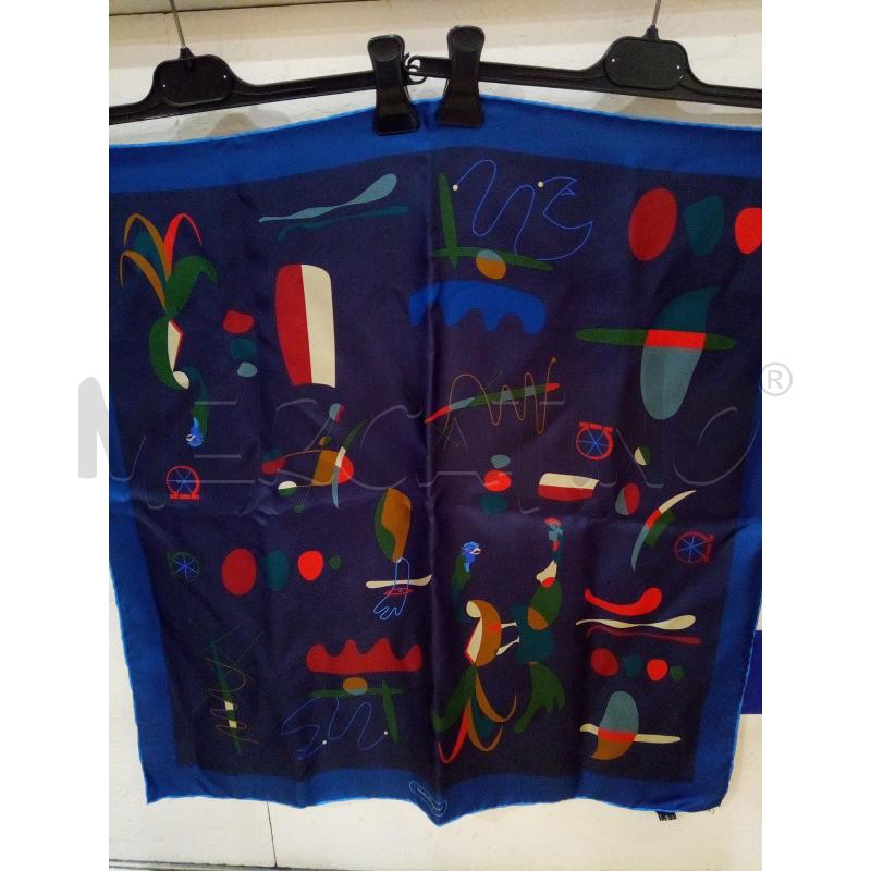 SALVATORE FERRAGAMO FOULARD BLU FANTASIA MIRÒ | Mercatino dell'Usato Roma porta maggiore 2
