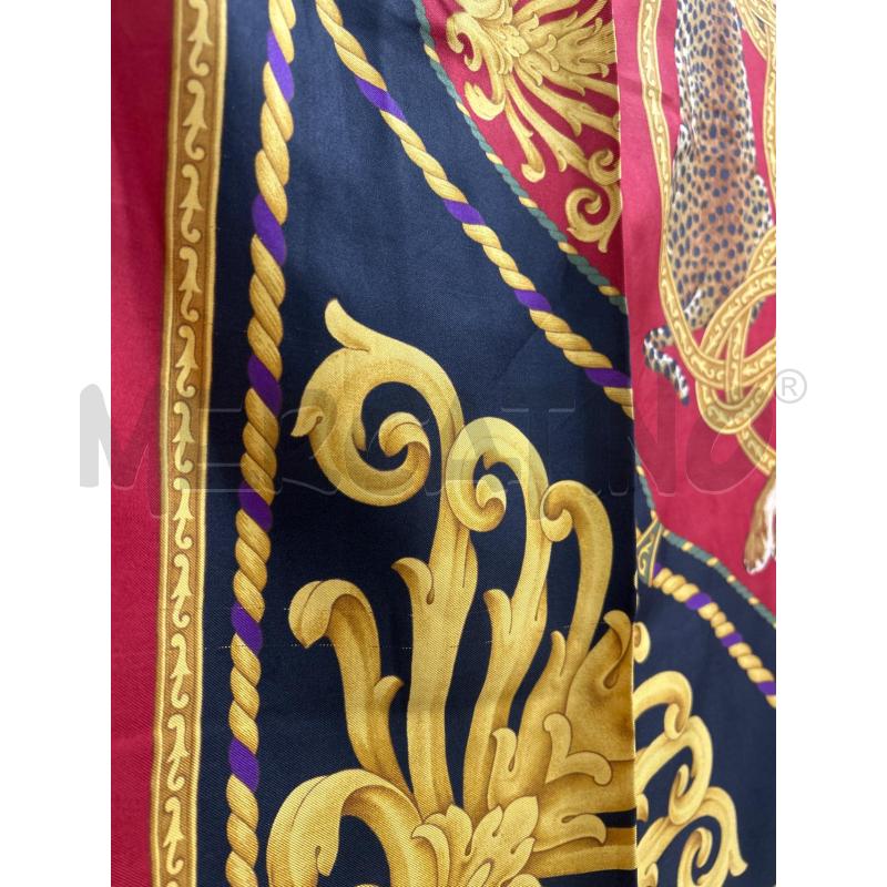SALVATORE FERRAGAMO FOULARD ROSSO 2 TIGRI 2 LEOPARDI  | Mercatino dell'Usato Roma porta maggiore 3
