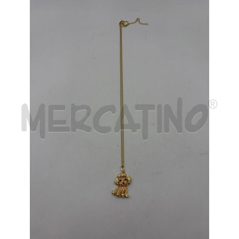 SCAMPER & CO COLLANA CATENINA DORATA CIONDOLO BARBONCINO STRASS 925 | Mercatino dell'Usato Roma porta maggiore 1