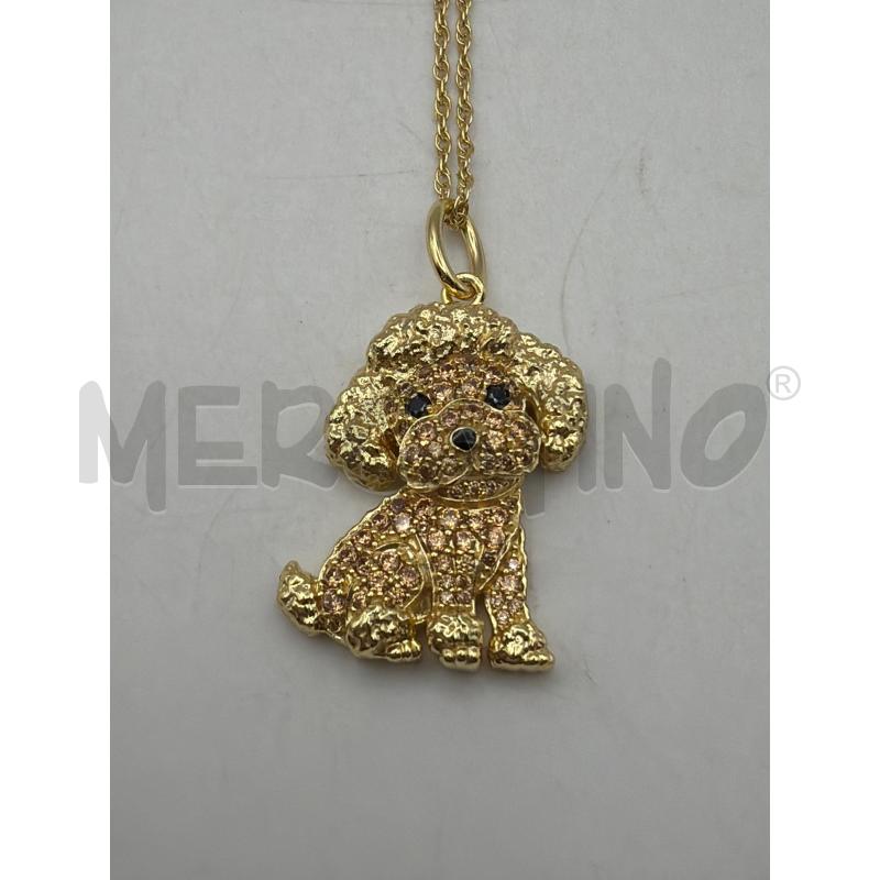 SCAMPER & CO COLLANA CATENINA DORATA CIONDOLO BARBONCINO STRASS 925 | Mercatino dell'Usato Roma porta maggiore 2
