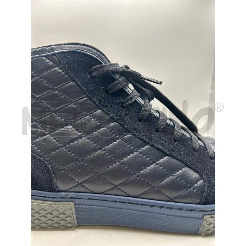 SCARPE BALDININI UOMO BLU TRAPUNTATE PELLE DETTAGLIO SCAMOSCIATO STRINGATE ZIP LATERALE | Mercatino dell'Usato Roma porta maggiore 2