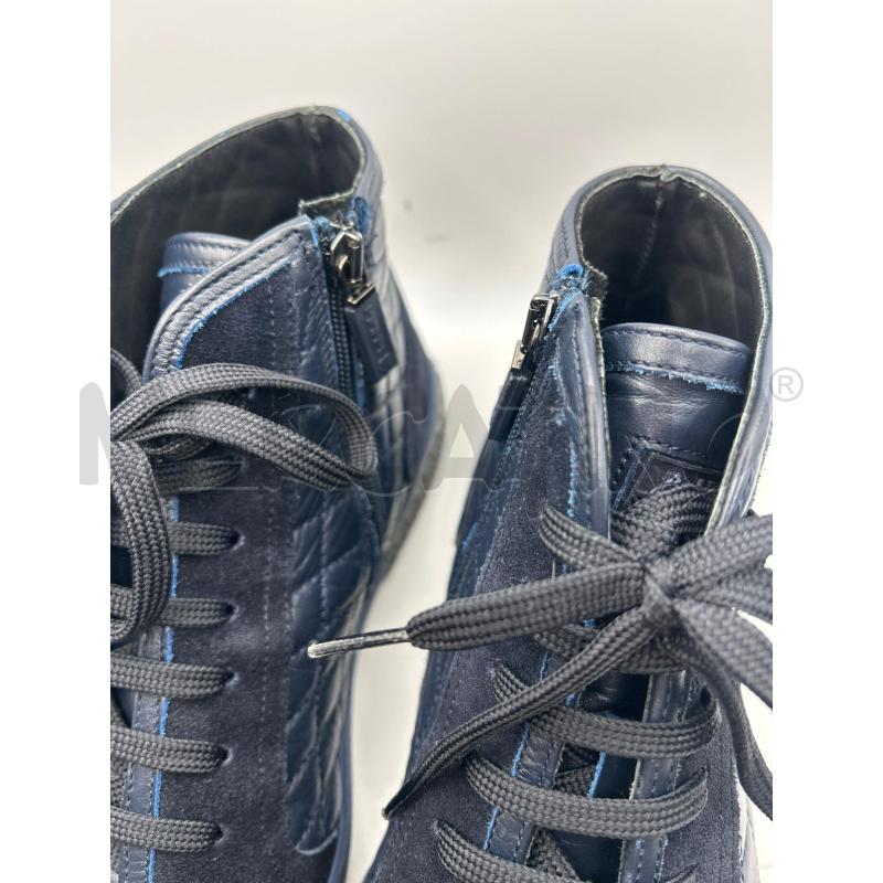 SCARPE BALDININI UOMO BLU TRAPUNTATE PELLE DETTAGLIO SCAMOSCIATO STRINGATE ZIP LATERALE | Mercatino dell'Usato Roma porta maggiore 3