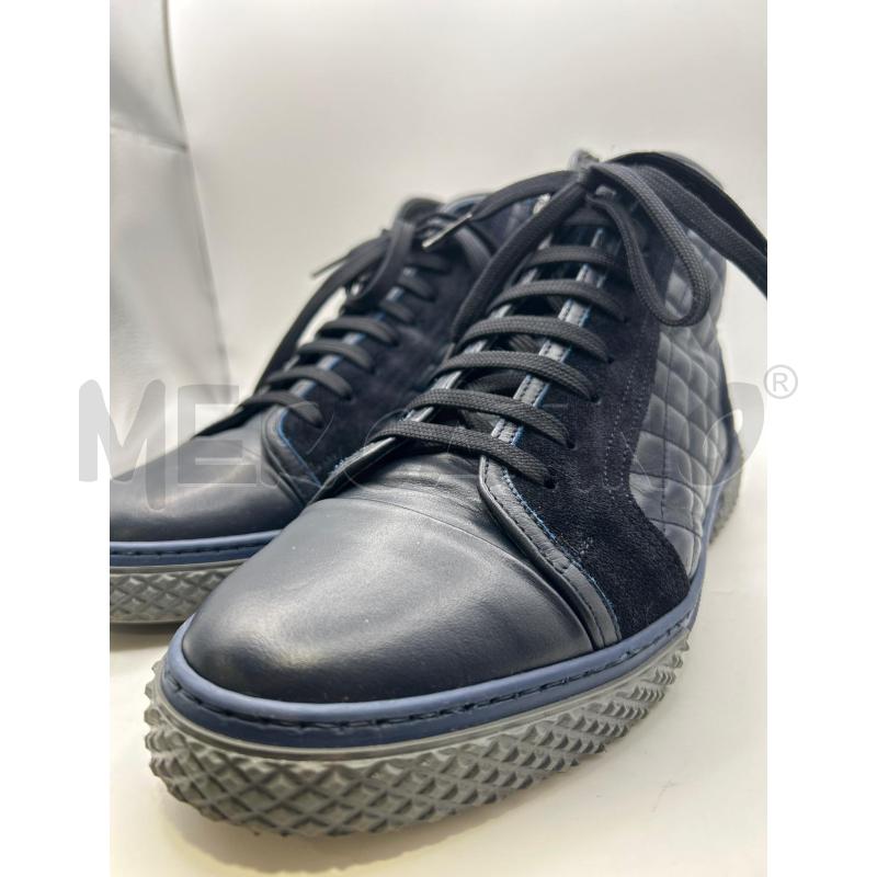 SCARPE BALDININI UOMO BLU TRAPUNTATE PELLE DETTAGLIO SCAMOSCIATO STRINGATE ZIP LATERALE | Mercatino dell'Usato Roma porta maggiore 4