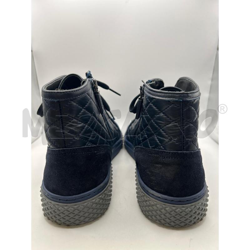 SCARPE BALDININI UOMO BLU TRAPUNTATE PELLE DETTAGLIO SCAMOSCIATO STRINGATE ZIP LATERALE | Mercatino dell'Usato Roma porta maggiore 5