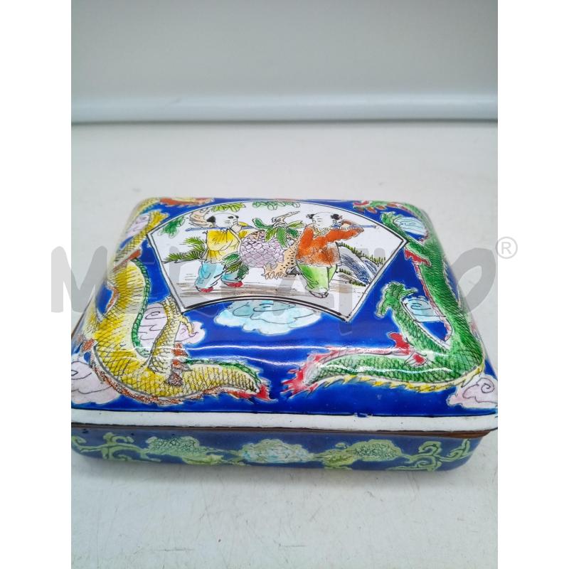 SCATOLA CLOISONNE METALLO SMALTATO CHINA  | Mercatino dell'Usato Roma porta maggiore 1