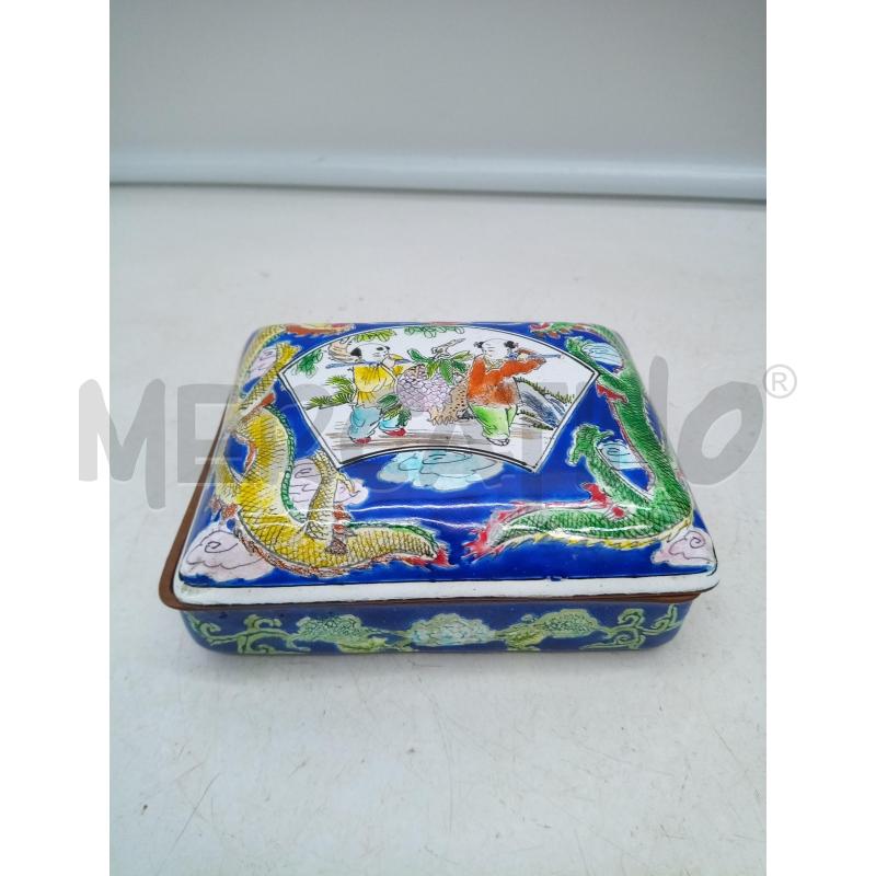 SCATOLA CLOISONNE METALLO SMALTATO CHINA  | Mercatino dell'Usato Roma porta maggiore 4