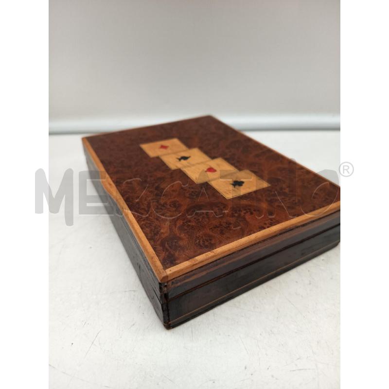 SCATOLA LEGNO INTARSIATO CARTE DA GIOCO  | Mercatino dell'Usato Roma porta maggiore 5