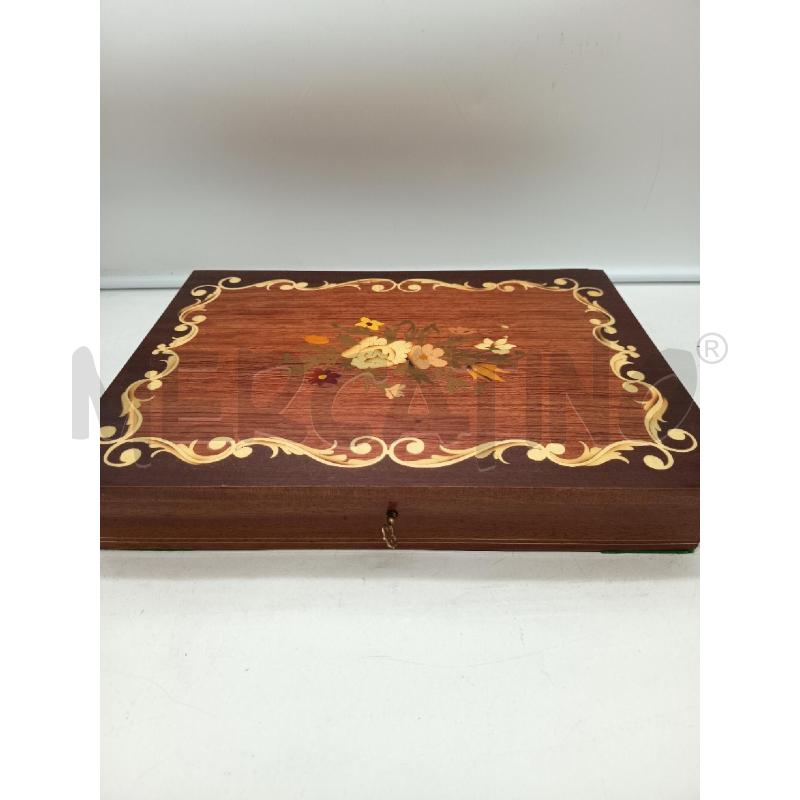 SCATOLA LEGNO INTARSIO FIORI  | Mercatino dell'Usato Roma porta maggiore 1