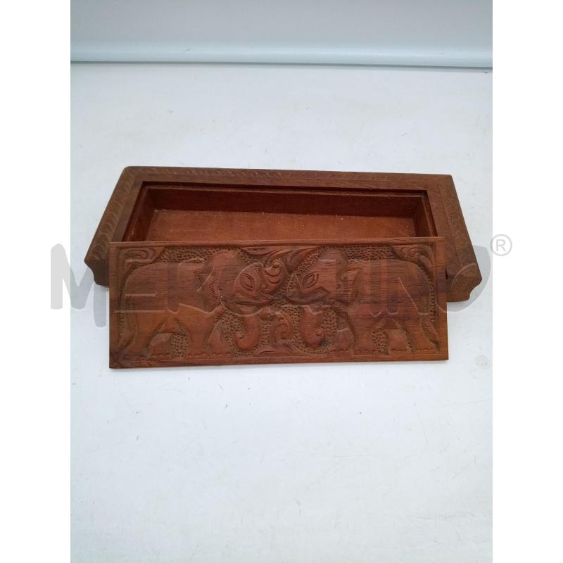 SCATOLA LEGNO RILIEVO ELEFANTI | Mercatino dell'Usato Roma porta maggiore 2
