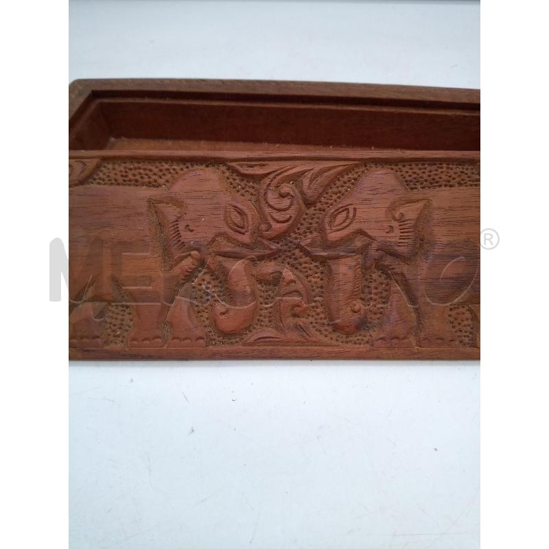 SCATOLA LEGNO RILIEVO ELEFANTI | Mercatino dell'Usato Roma porta maggiore 3