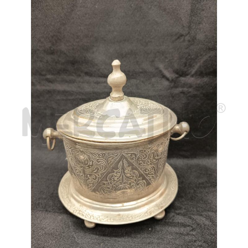 SCATOLA PER THE SILVER PLATED CESELLATA  | Mercatino dell'Usato Roma porta maggiore 1