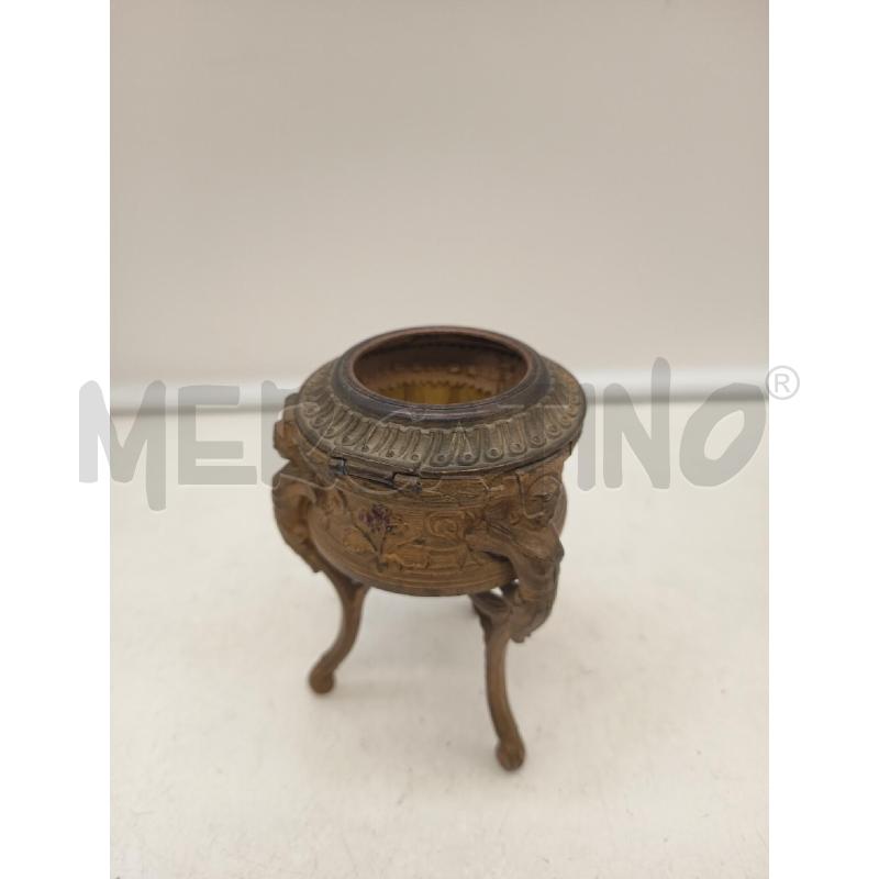 SCATOLINA ALTA TRIPODE IMPERO BRONZO DORATO MANCANZA | Mercatino dell'Usato Roma porta maggiore 1