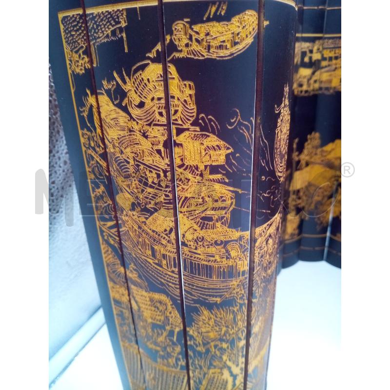 SCROLL ORIENTALE LEGNO SCENA FLUVIALE INCISA  | Mercatino dell'Usato Roma porta maggiore 3