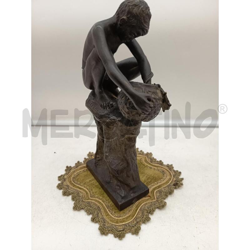 SCULTURA BRONZO PESCATORELLO D'ORSI  | Mercatino dell'Usato Roma porta maggiore 1