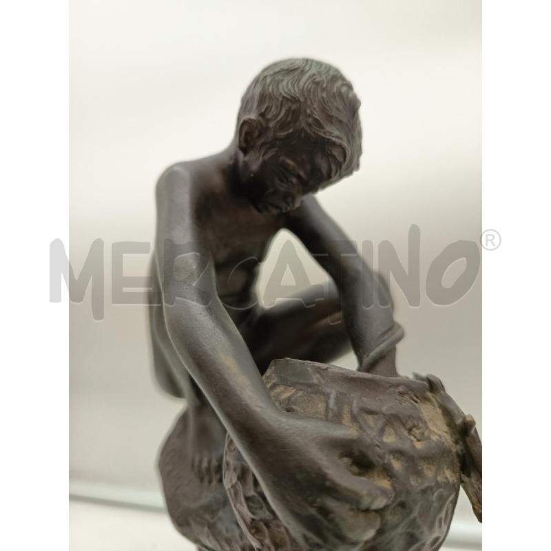 SCULTURA BRONZO PESCATORELLO D'ORSI  | Mercatino dell'Usato Roma porta maggiore 2