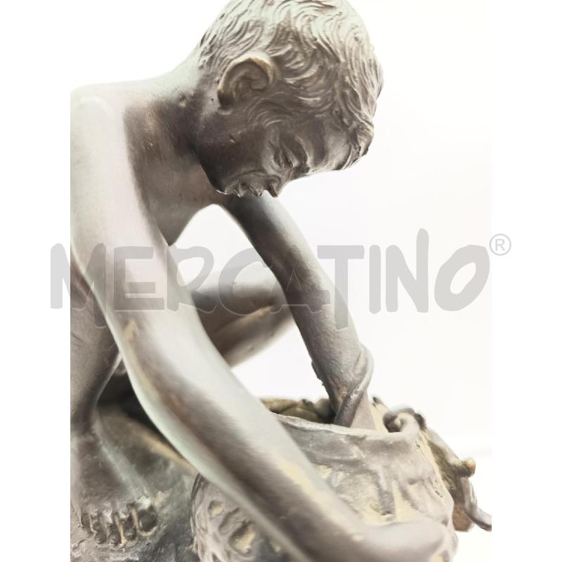SCULTURA BRONZO PESCATORELLO D'ORSI  | Mercatino dell'Usato Roma porta maggiore 3