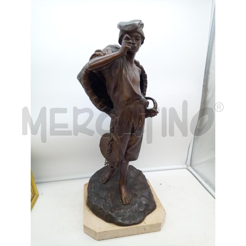 SCULTURA BRONZO PESCATORE D ORSI ANCHILLE MANCANZE  | Mercatino dell'Usato Roma porta maggiore 1