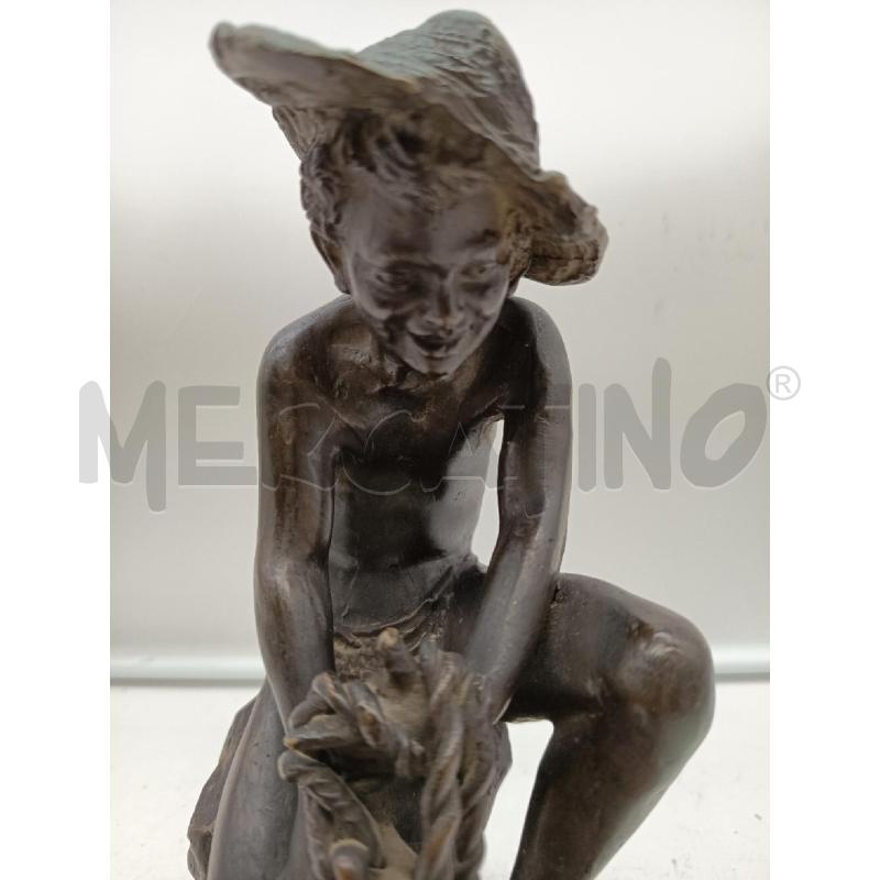SCULTURA BRONZO PESCATORE PARENTE  | Mercatino dell'Usato Roma porta maggiore 2