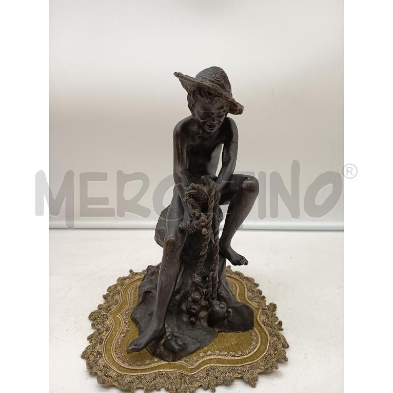 SCULTURA BRONZO PESCATORE PARENTE  | Mercatino dell'Usato Roma porta maggiore 3