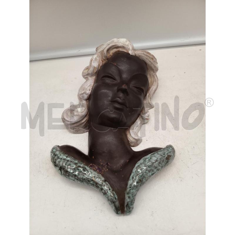 SCULTURA CERAMICA VOLTO DONNA DECO  | Mercatino dell'Usato Roma porta maggiore 1