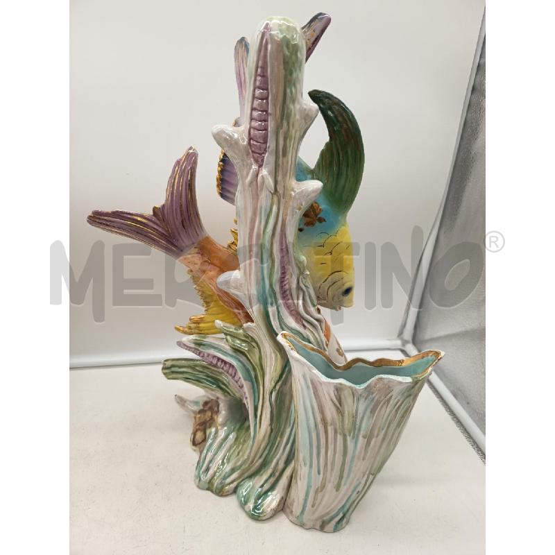 SCULTURA CER GIRARDI SMALTATA IRRIDESCENZA PESCI  | Mercatino dell'Usato Roma porta maggiore 4