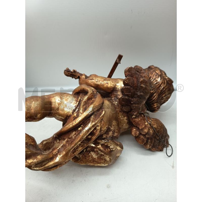 SCULTURA LEGNO DORATO PUTTO SUONATORE | Mercatino dell'Usato Roma porta maggiore 4